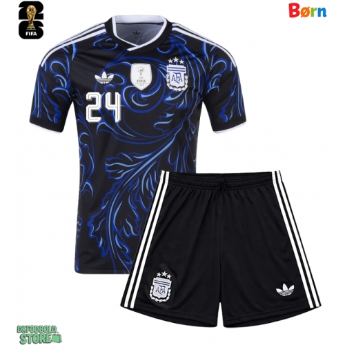 Argentina Enzo Fernandez #24 Replika Babytøj Udebanesæt Børn VM 2026 Kortærmet (+ Korte bukser)